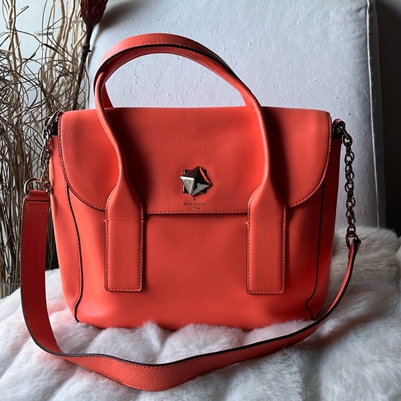 Kate Spade NY New Bond Street Florence Flap Satchel in Orange - Picture 2 of 9